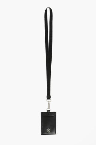 Silver Monogram Leather Badge Holder