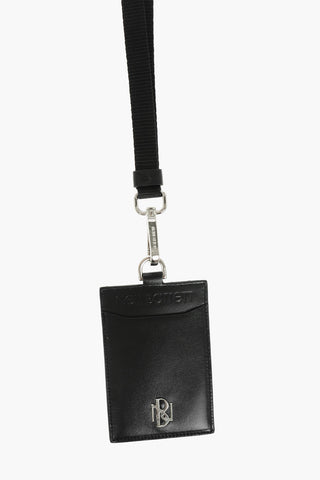 Silver Monogram Leather Badge Holder