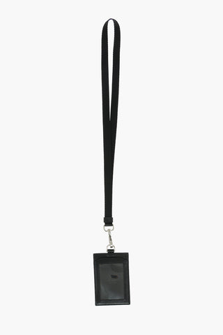 Silver Monogram Leather Badge Holder