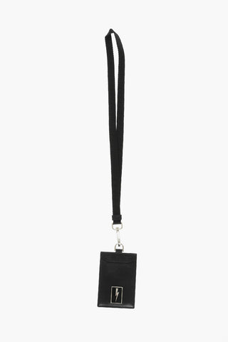 Removable Lanyard Leather Badge Holder