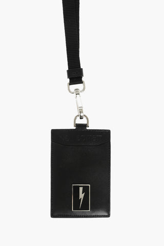 Removable Lanyard Leather Badge Holder