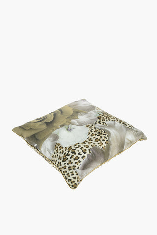 HOME Animal Patterned Silk ROSE LEOPARD Pillow