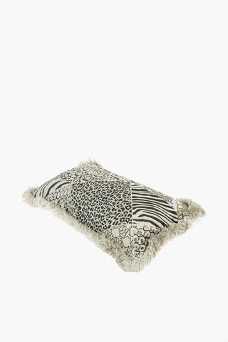 HOME Embroidered SKIN PATCH Pillow with Fringed