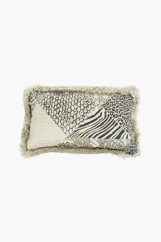 HOME Embroidered SKIN PATCH Pillow with Fringed