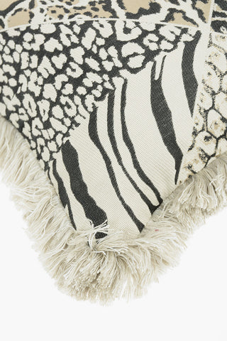 HOME Embroidered SKIN PATCH Pillow with Fringed