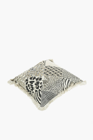 HOME Embroidered SKIN PATCH Pillow with Fringed