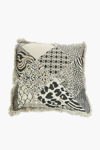 HOME Embroidered SKIN PATCH Pillow with Fringed