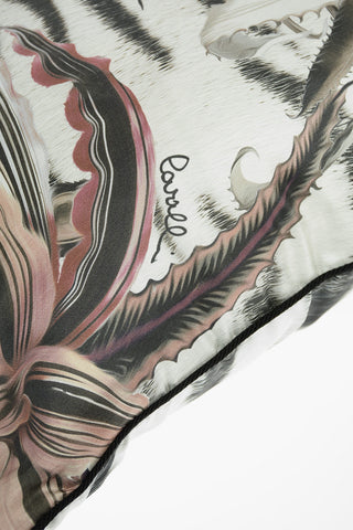 HOME Animal Ptterned Silk FLOWER TIGRESSE Pillow