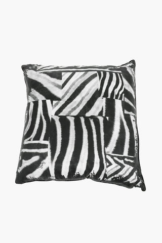 HOME Cuscino ZEBRA PATCH in Seta A Fantasia Animalier