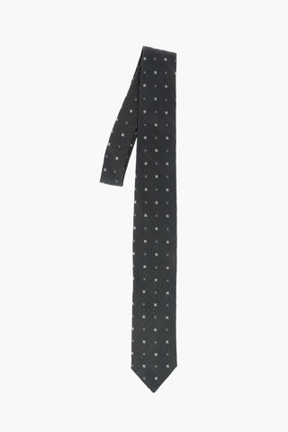 CC COLLECTION Flowers Embroidered Silk Kipper Tie