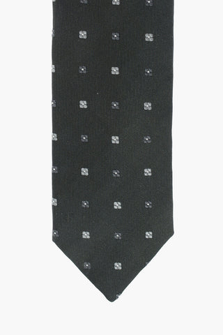 CC COLLECTION Flowers Embroidered Silk Kipper Tie