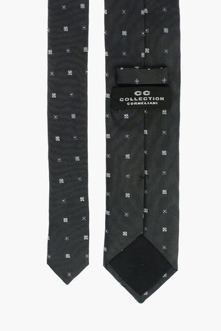 CC COLLECTION Flowers Embroidered Silk Kipper Tie