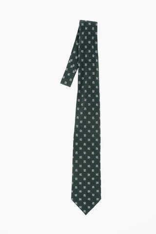 patterned silk tie