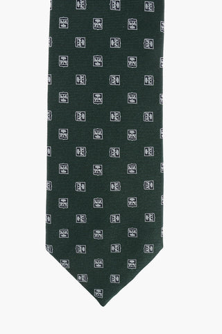 patterned silk tie
