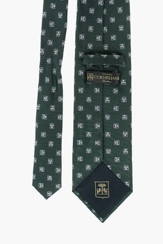 patterned silk tie