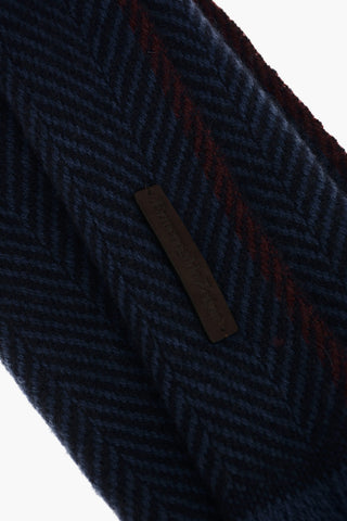 herringbone patterned cashmere scarf
