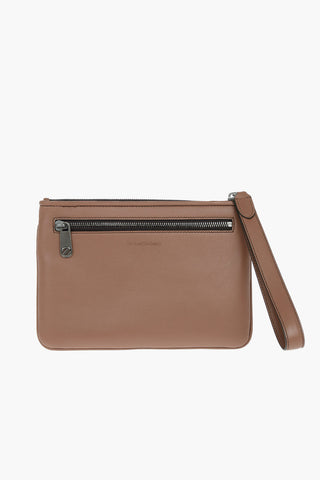 zip closure leather document holder