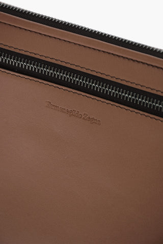 zip closure leather document holder
