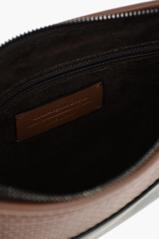 zip closure leather document holder