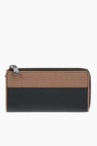 two-tone leather continental wallet