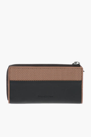 two-tone leather continental wallet