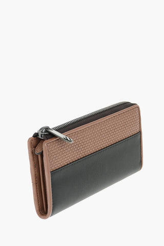 two-tone leather continental wallet