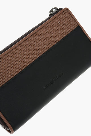 two-tone leather continental wallet