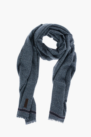 houndstooth wool and silk scarf