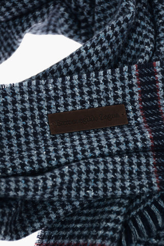 houndstooth wool and silk scarf