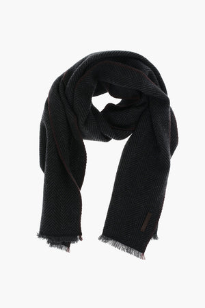 헤링본 패턴 캐시미어 스카프