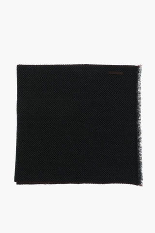 Herringbone-Pattern Cashmere Scarf
