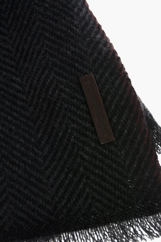 Herringbone-Pattern Cashmere Scarf