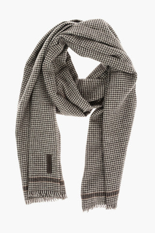 houndstooth wool and silk scarf