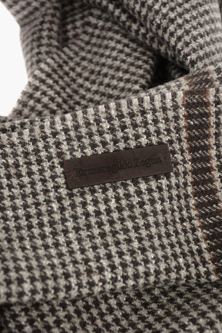 houndstooth wool and silk scarf