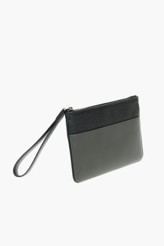 Clutch in Pelle con Dettagli Intrecciati