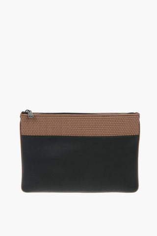 Pochette in pelle con chiusura zip