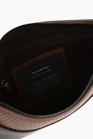 Pochette in pelle con chiusura zip