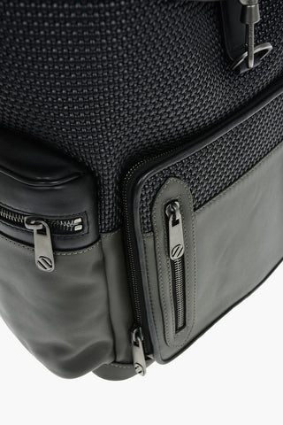 Braided Two-Tone Multpockets Backpack