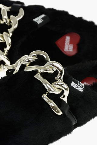 LOVE Faux Fur Sabot