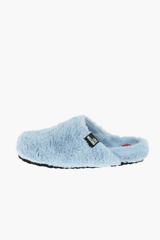 LOVE Solid Color Faux Fur Clogs