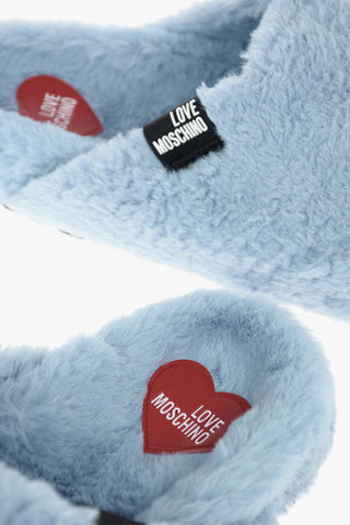 LOVE Solid Color Faux Fur Clogs