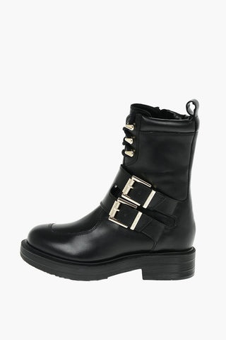 LOVE Leather Ankle Boots with Golden Details