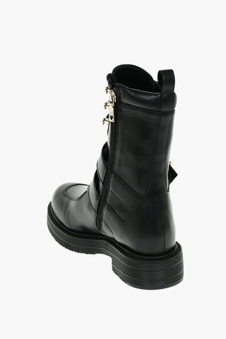 LOVE Leather Ankle Boots with Golden Details