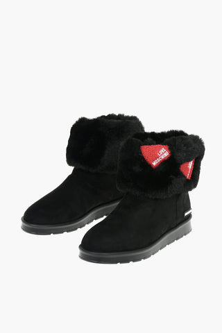 LOVE Faux Suede Leather Ankle Boots