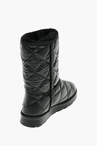 LOVE Quilted Ankle Boots with Faux Fur Inner