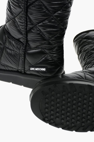 LOVE Quilted Ankle Boots with Faux Fur Inner