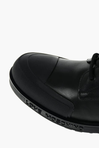 LOVE Faux Leather Ankle Boots with Side Logo