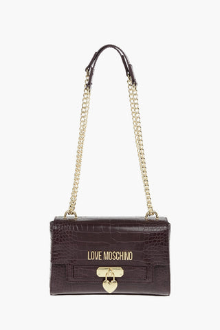 LOVE Crocodile-Print Eco-Leather Shoulder Bag