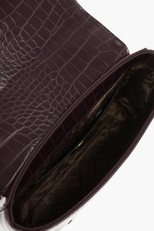 LOVE Crocodile-Print Eco-Leather Shoulder Bag