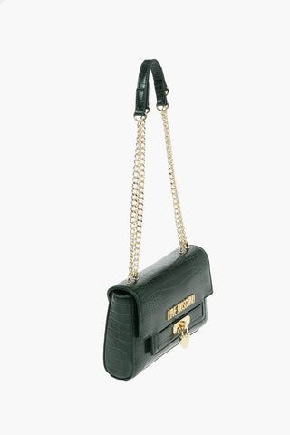 LOVE Borsa a Tracolla in Ecopelle Effetto Coccodrillo